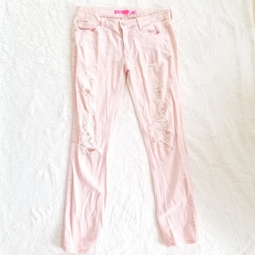 Light Pink  Ripped Jeans